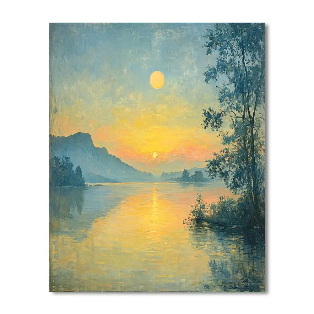 J.M.W. Turner Inspired Harmonious Sunrise  Paint By Color