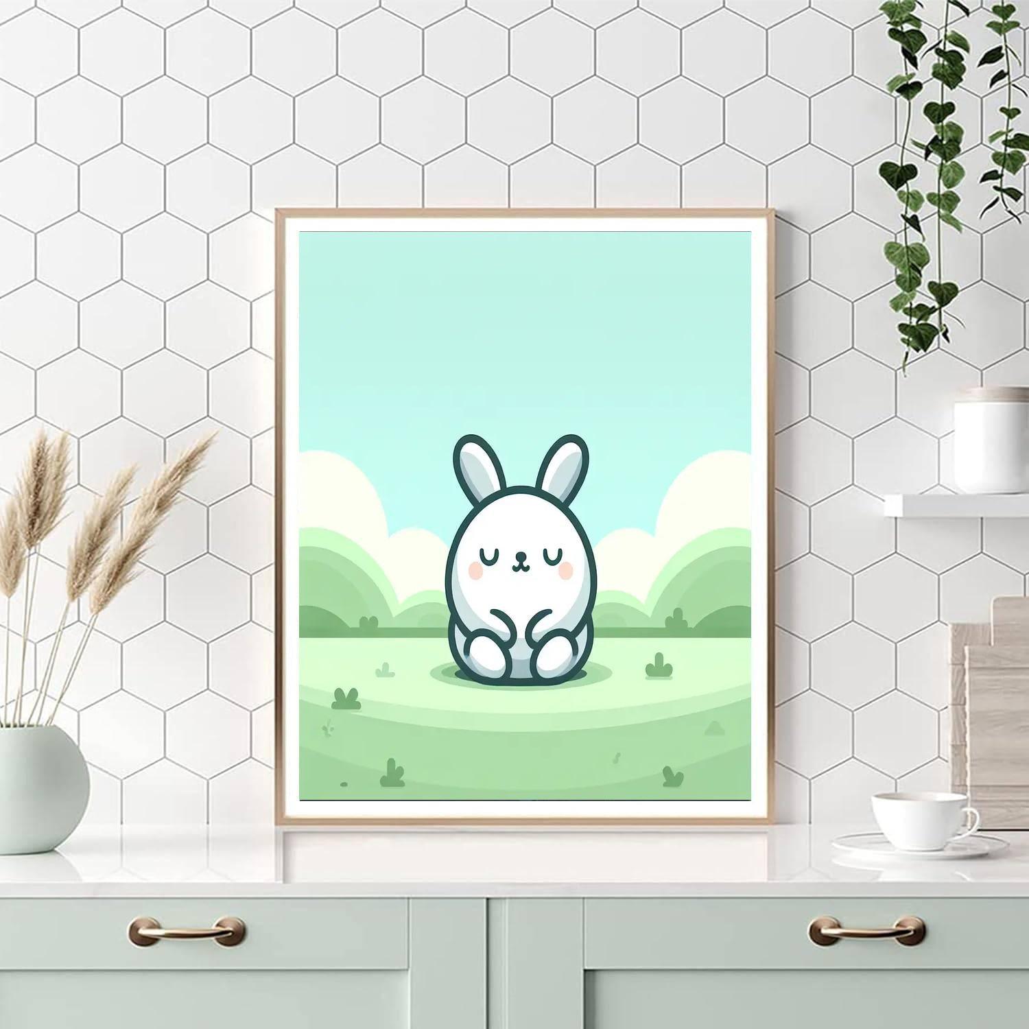 Rustic Rabbit Repose Number Painting
