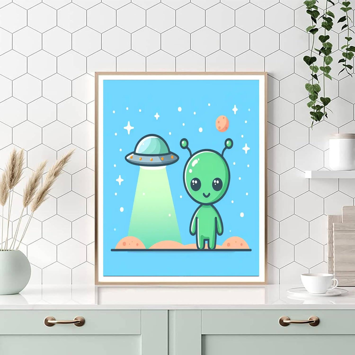Space Alien Invasion DIY Paint By Numbers