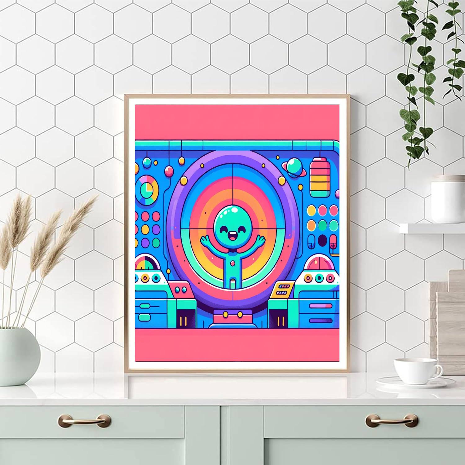 Futuristic Space Station Paint By Numbers Art