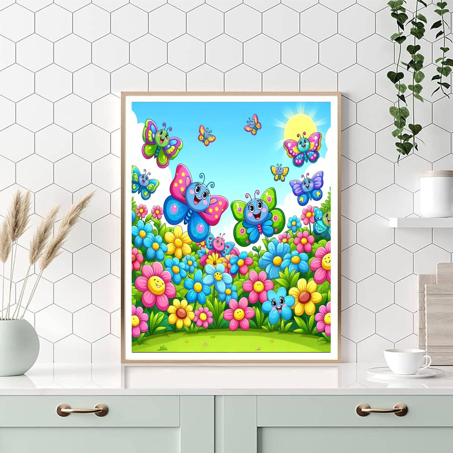 Giggling Butterfly Garden Numbered Painting Kits