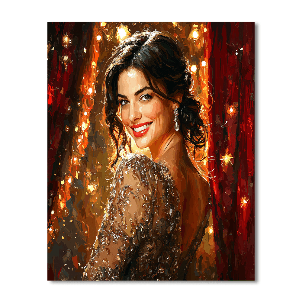 Anne Hathaway: Balancing Dreams On Silver Wings Paint By Color