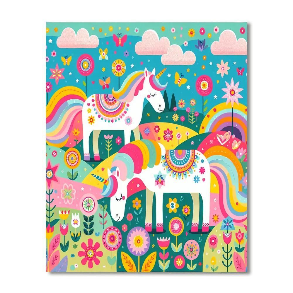 Fantasy Unicorn Fields Paint By Numbers