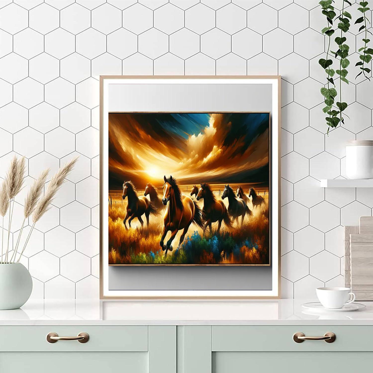 Majestic Wild Horse Run Paint By Numbers Art