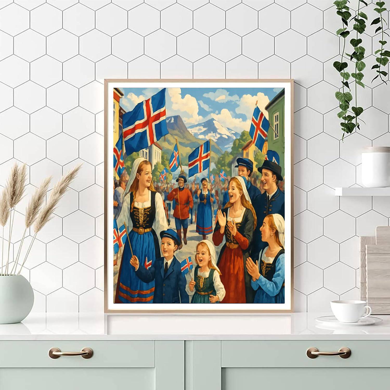 Icelandic National Day Number Painting
