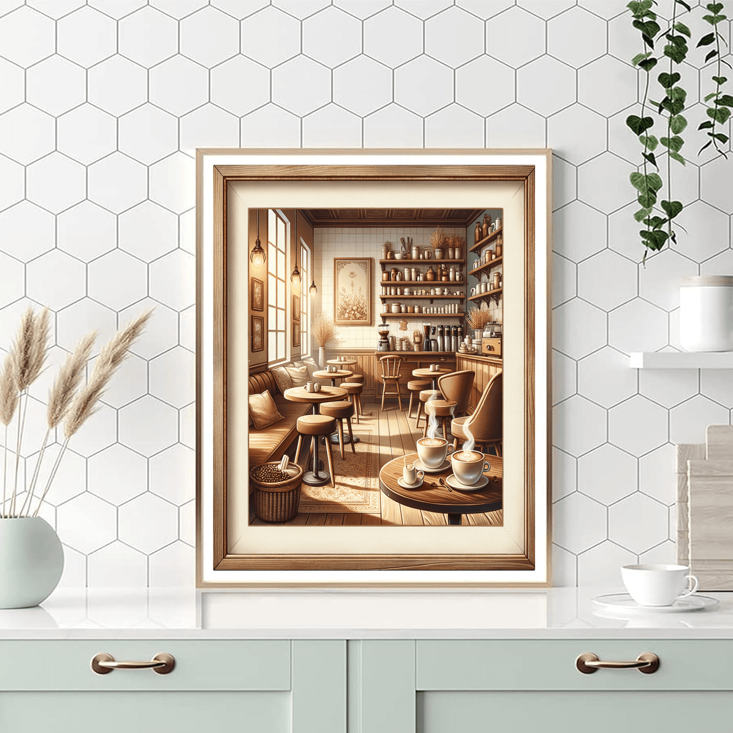 Cozy Coffee Shop Scene DIY Paint By Numbers