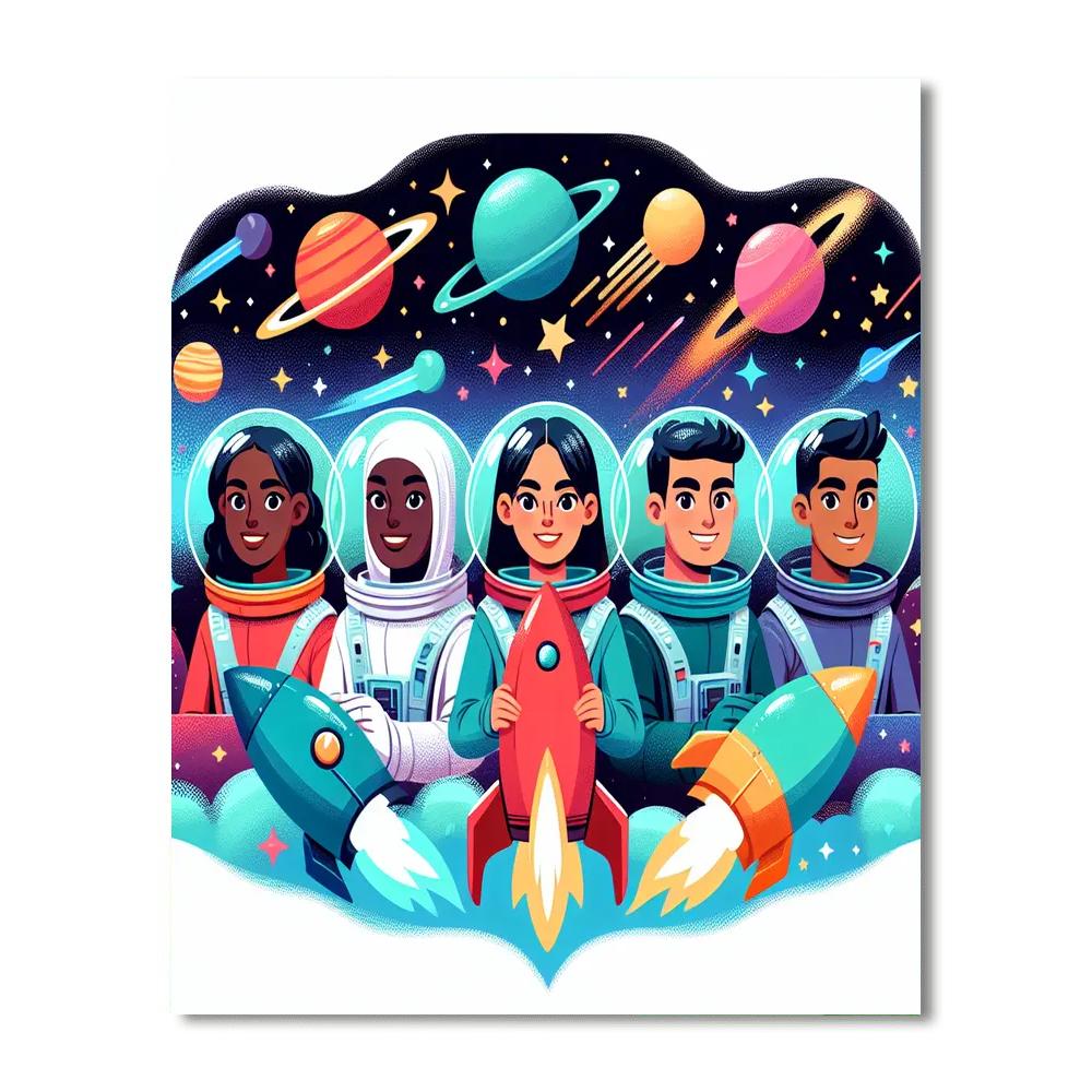 Outer Space Adventure Voyage DIY Paint By Numbers