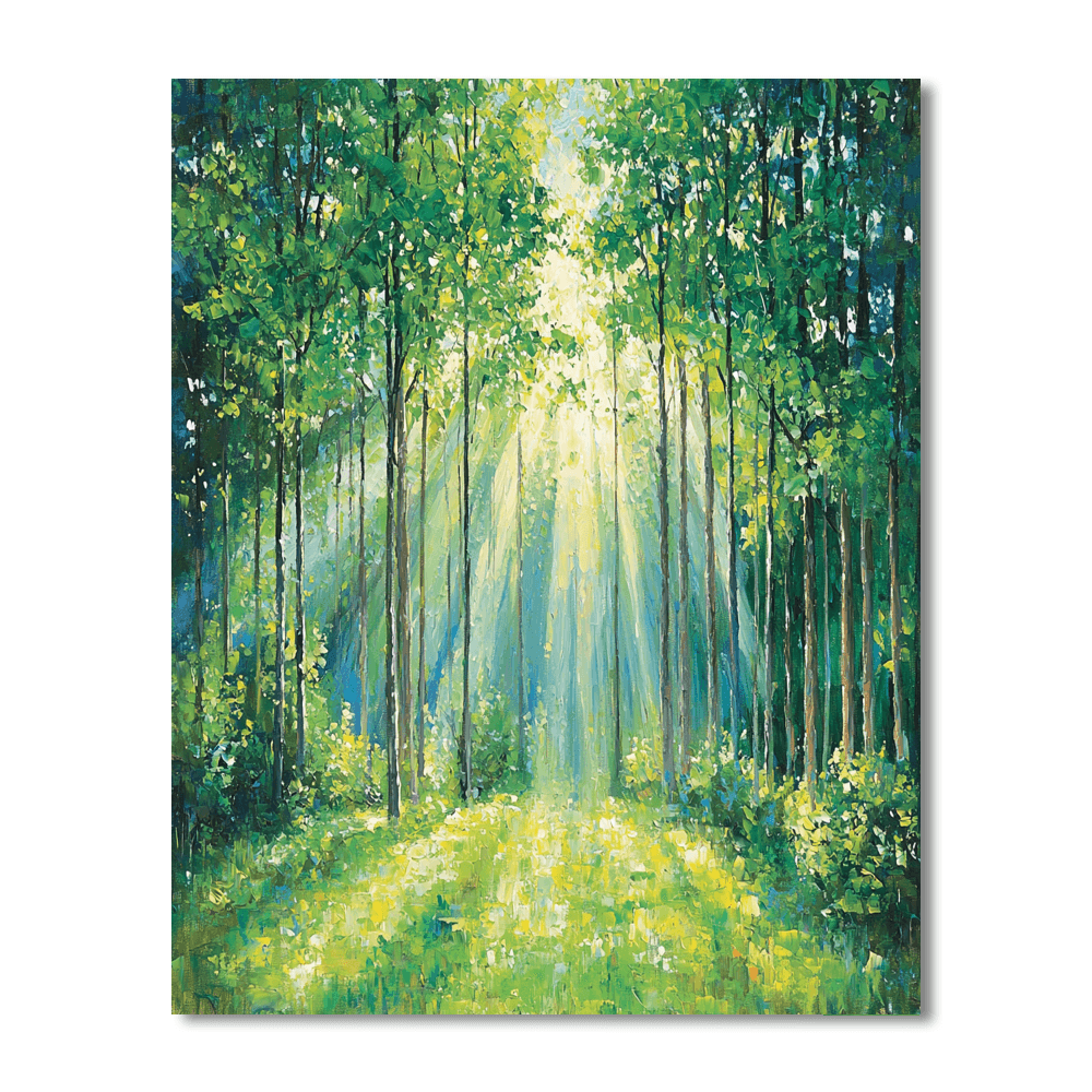 Claude Monet Inspired Sunlit Forest Retreat  Paint By Numbers Kits