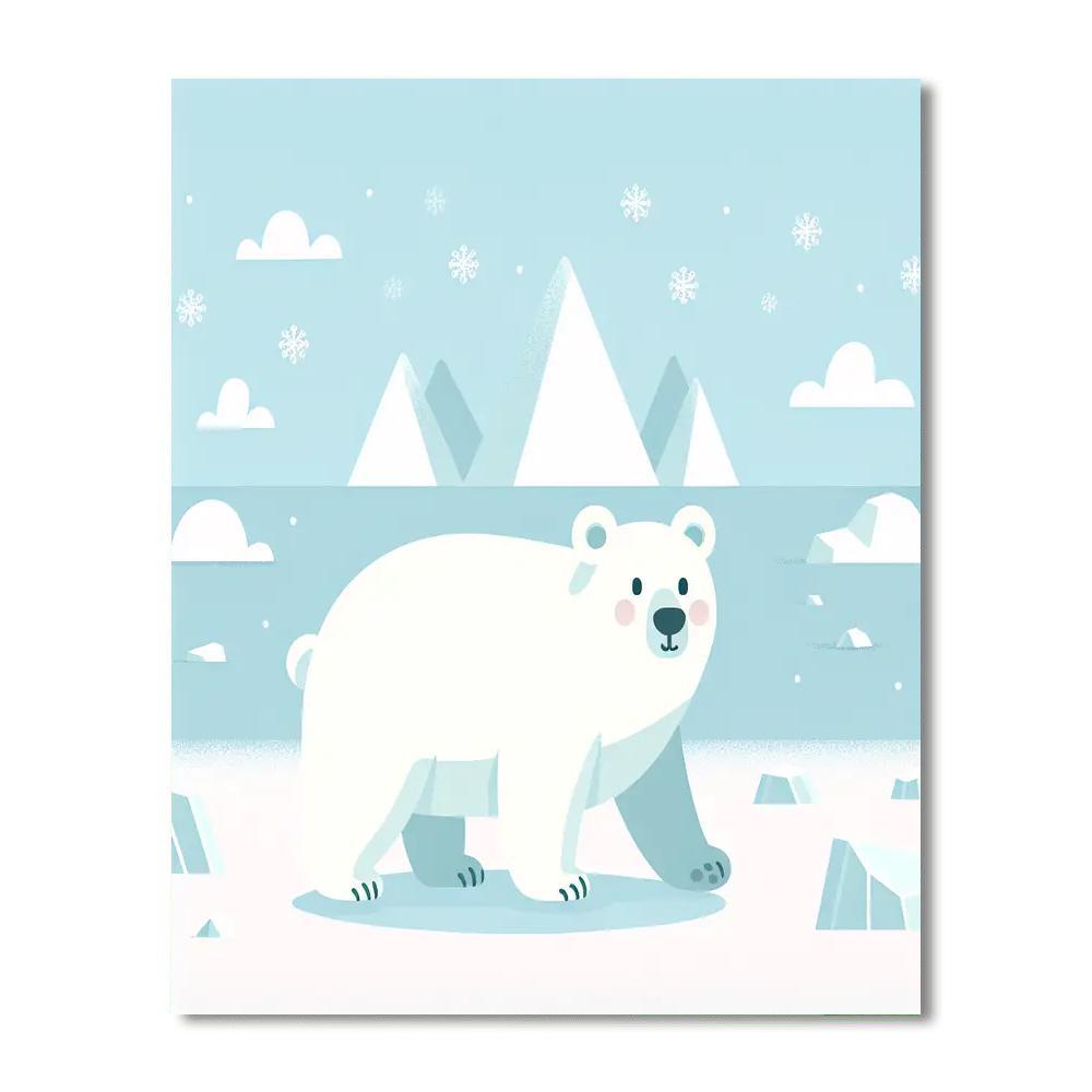 Friendly Polar Bear Trek Numbered Painting Kits