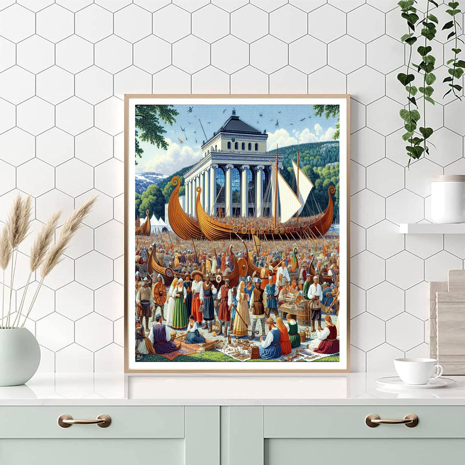 Vikingskipshuset Summer Festival - Norway Number Painting