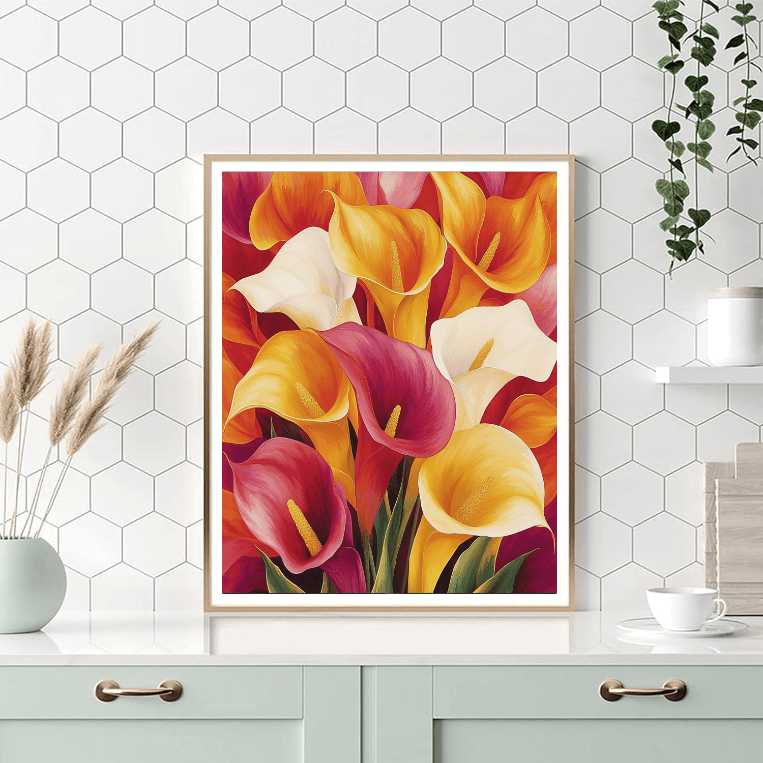 Georgia O'Keeffe Inspired Floral Burst  Paint By Numbers