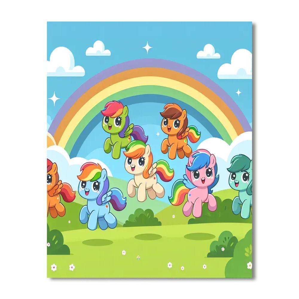 Rainbow Pony Parade Numbered Painting Kits