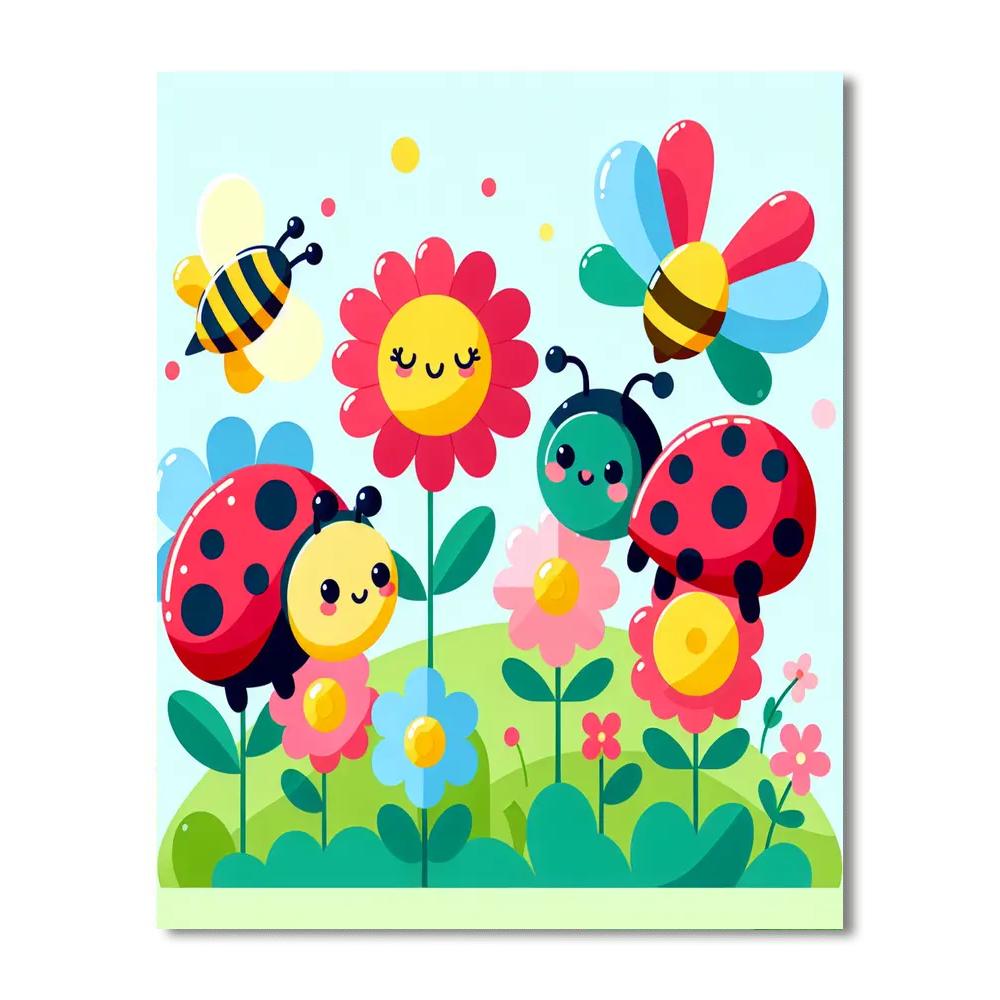 Lively Garden Critters Number Painting
