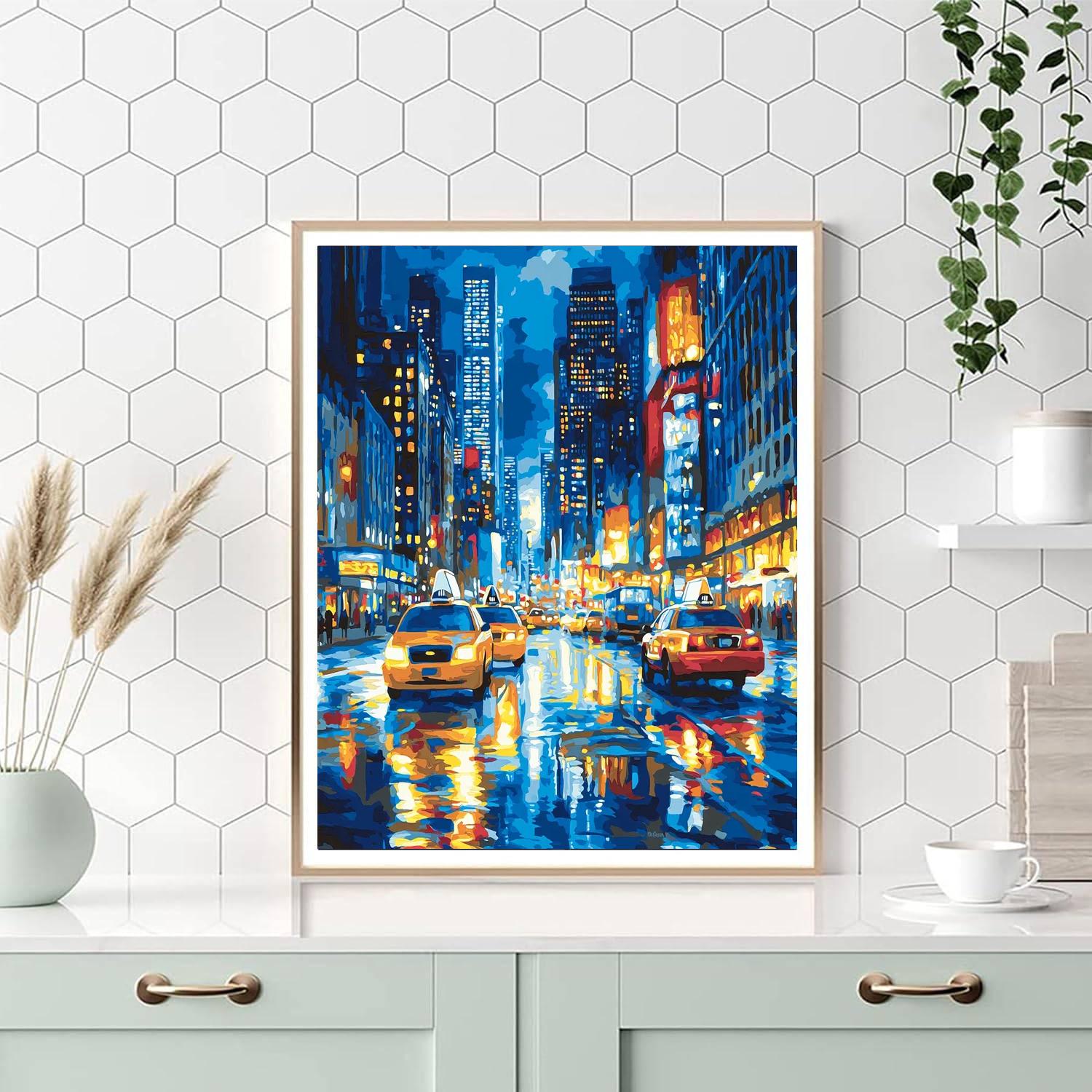 Hopper Inspired Metropolitan Reflections  Paint By Numbers