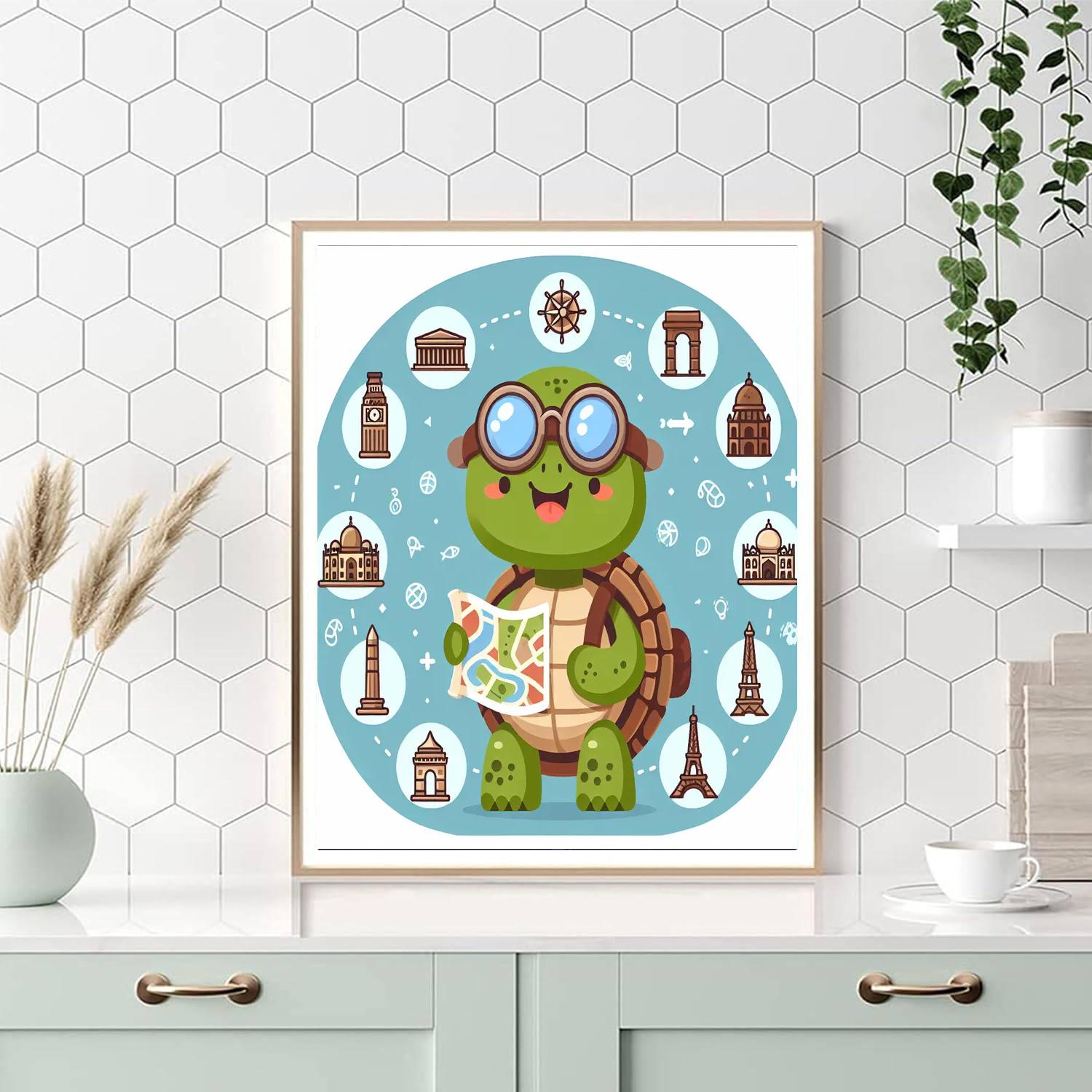 Time Travel Tortoise Number Painting