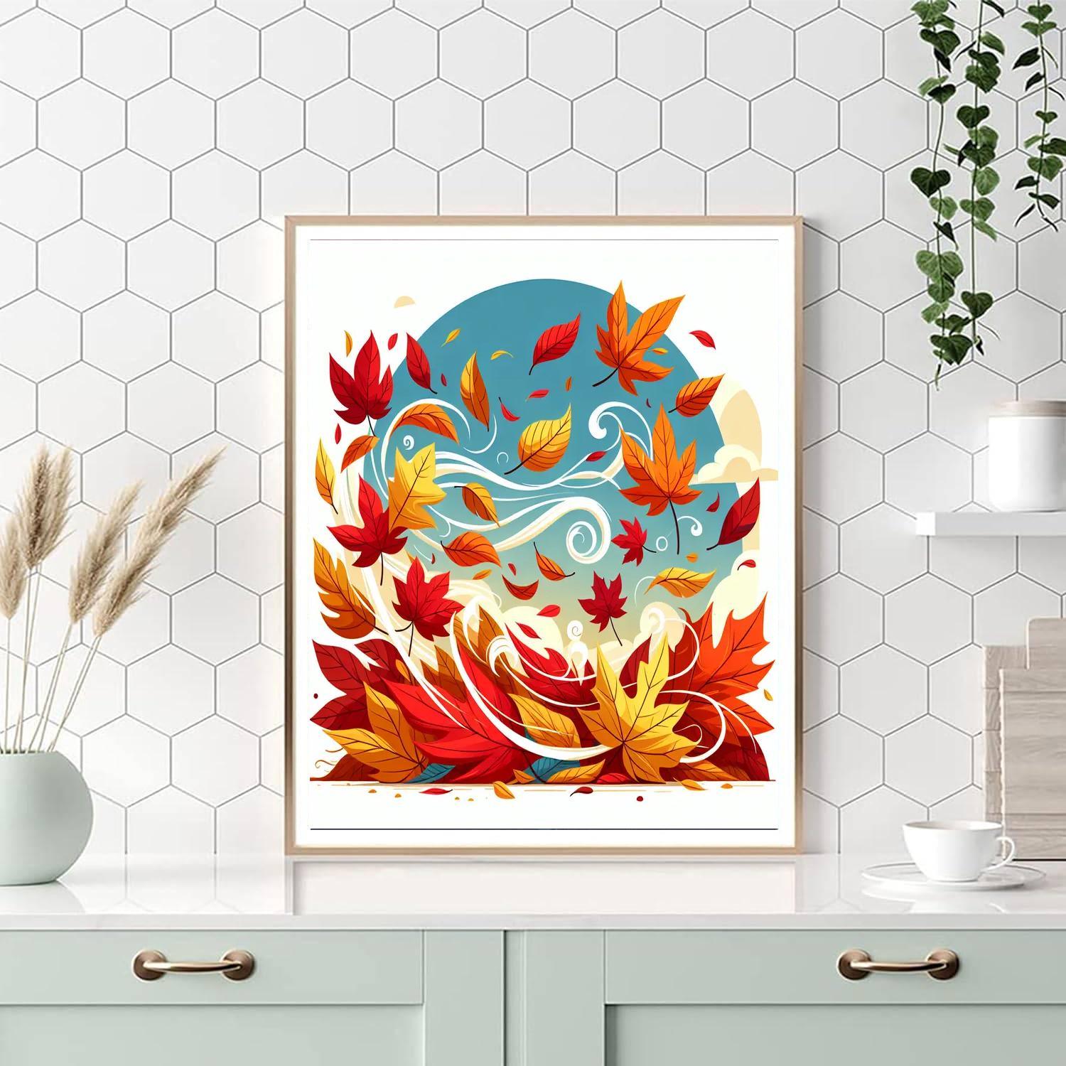 Cheerful Autumn Leaves Paint By Numbers Art