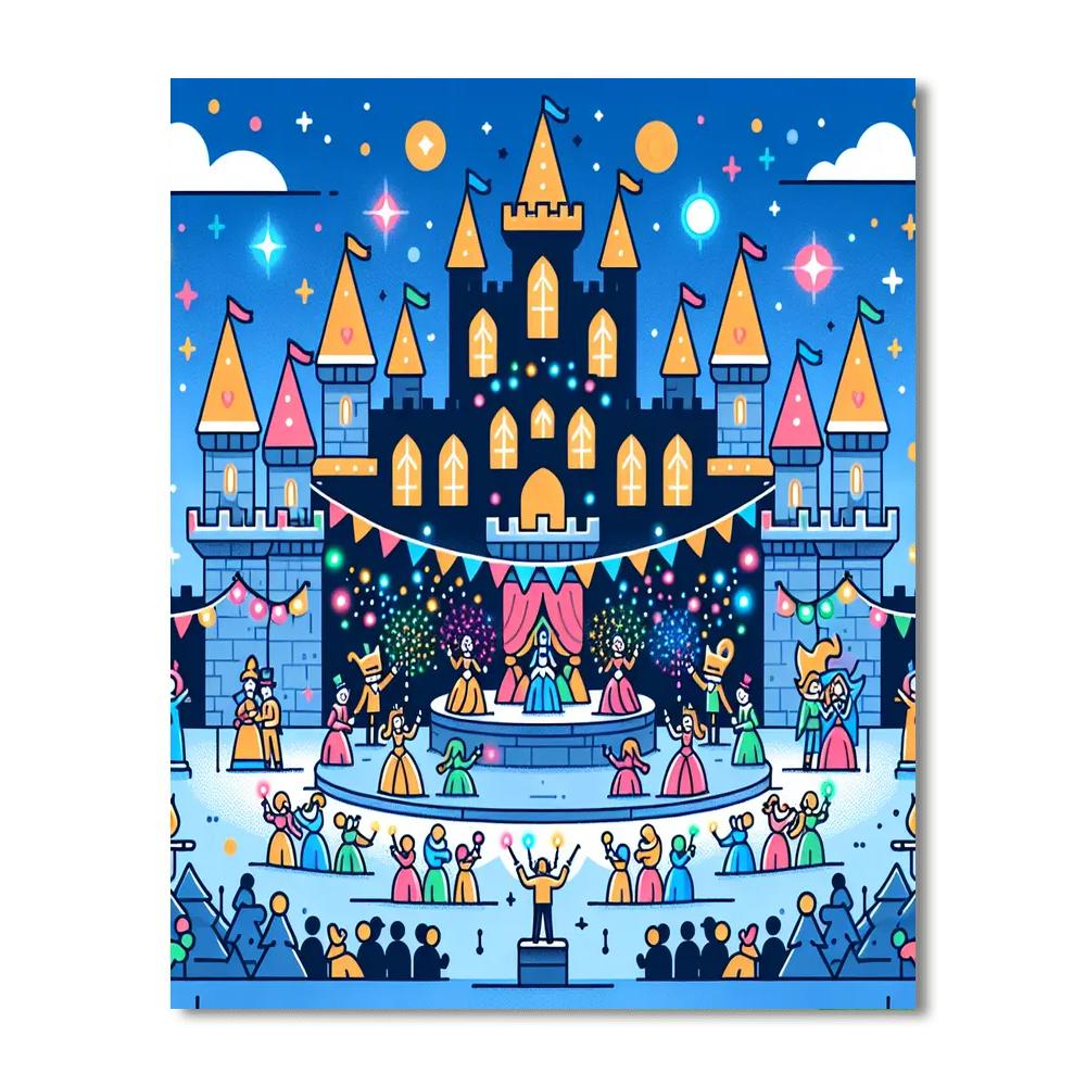 Castle Festival Of Lights Painting Number Kit