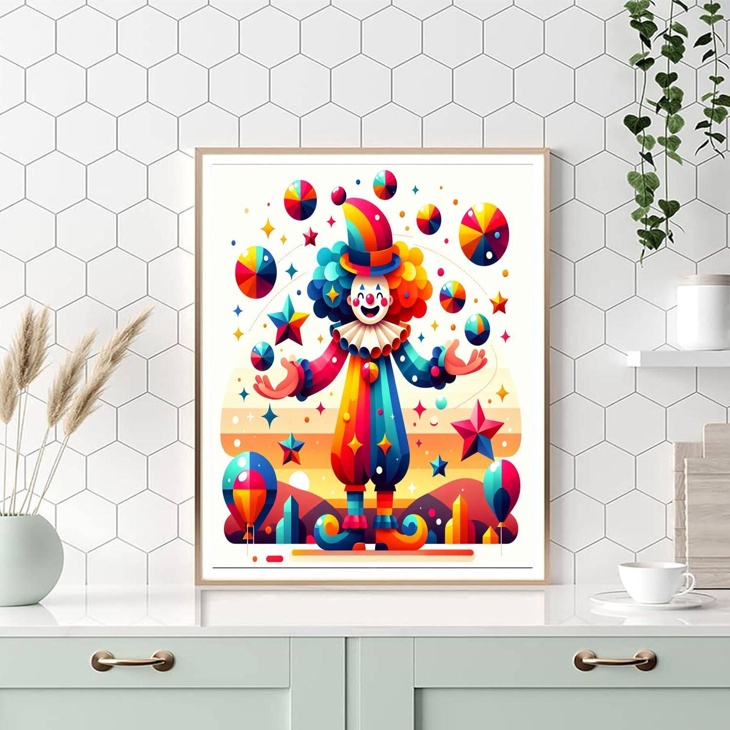 Funny Clown Painting By Numbers Kit