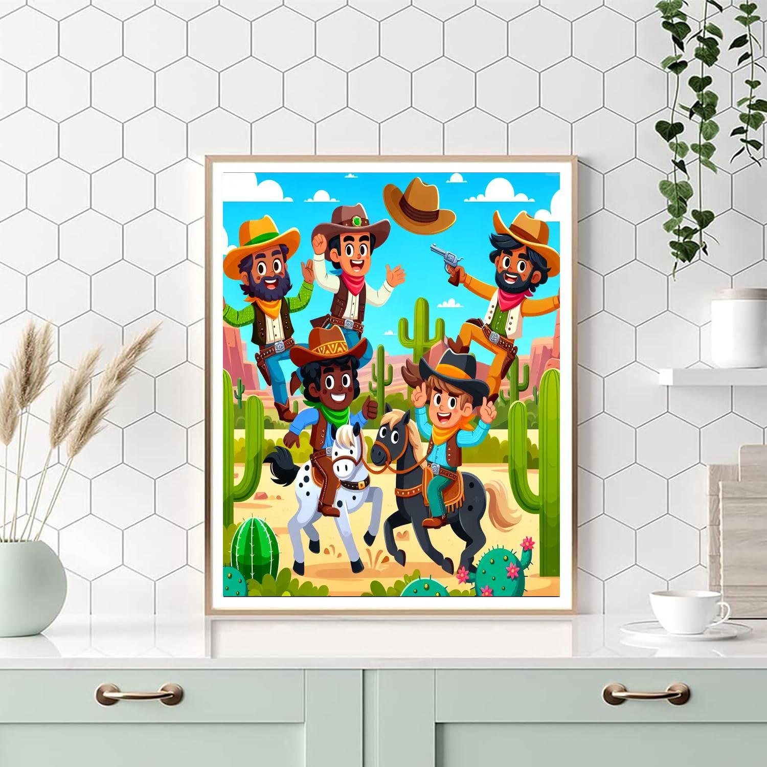 Exciting Wild West Showdown Painting Number Kit