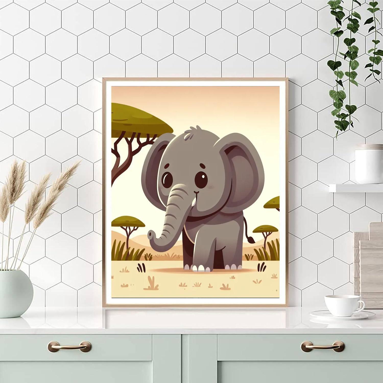 Cheery Elephant Safari Paint By Number