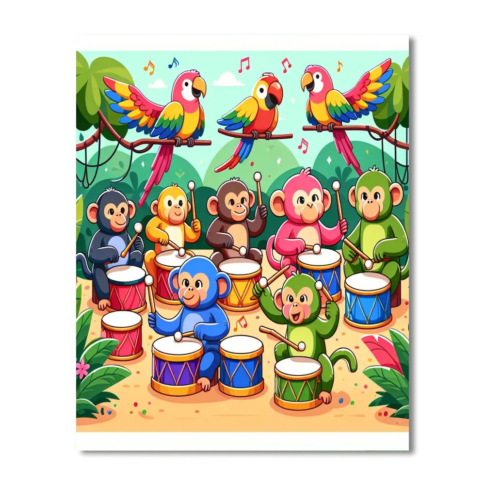Jungle Drum Party DIY Paint By Numbers