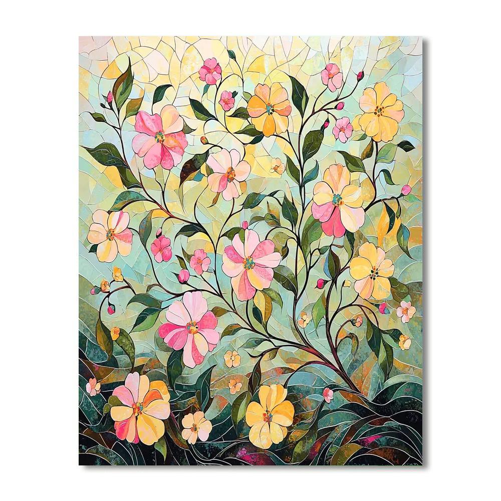 Alphonse Mucha Inspired Dancing Blossoms  Painting Number Kit