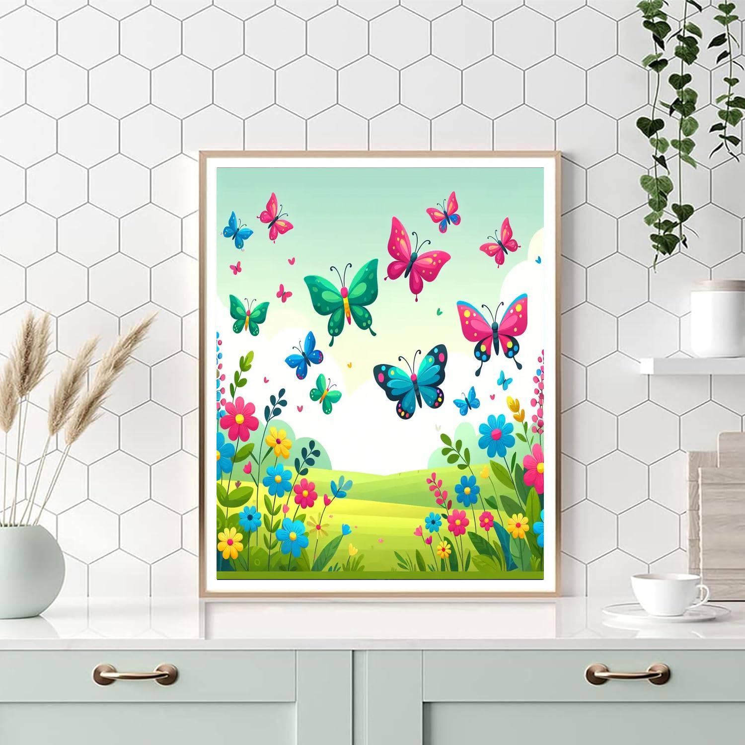 Sweet Butterfly Meadow Numbered Painting Kits