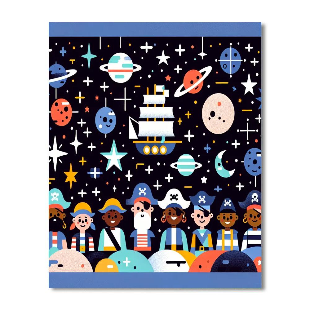 Galactic Pirates DIY Paint By Numbers