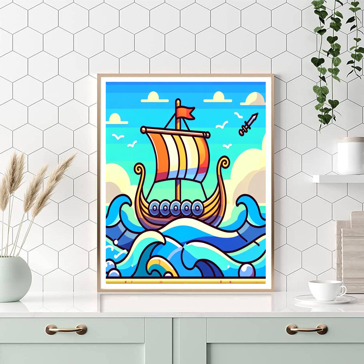 Brave Viking Voyage Painting Number Kit