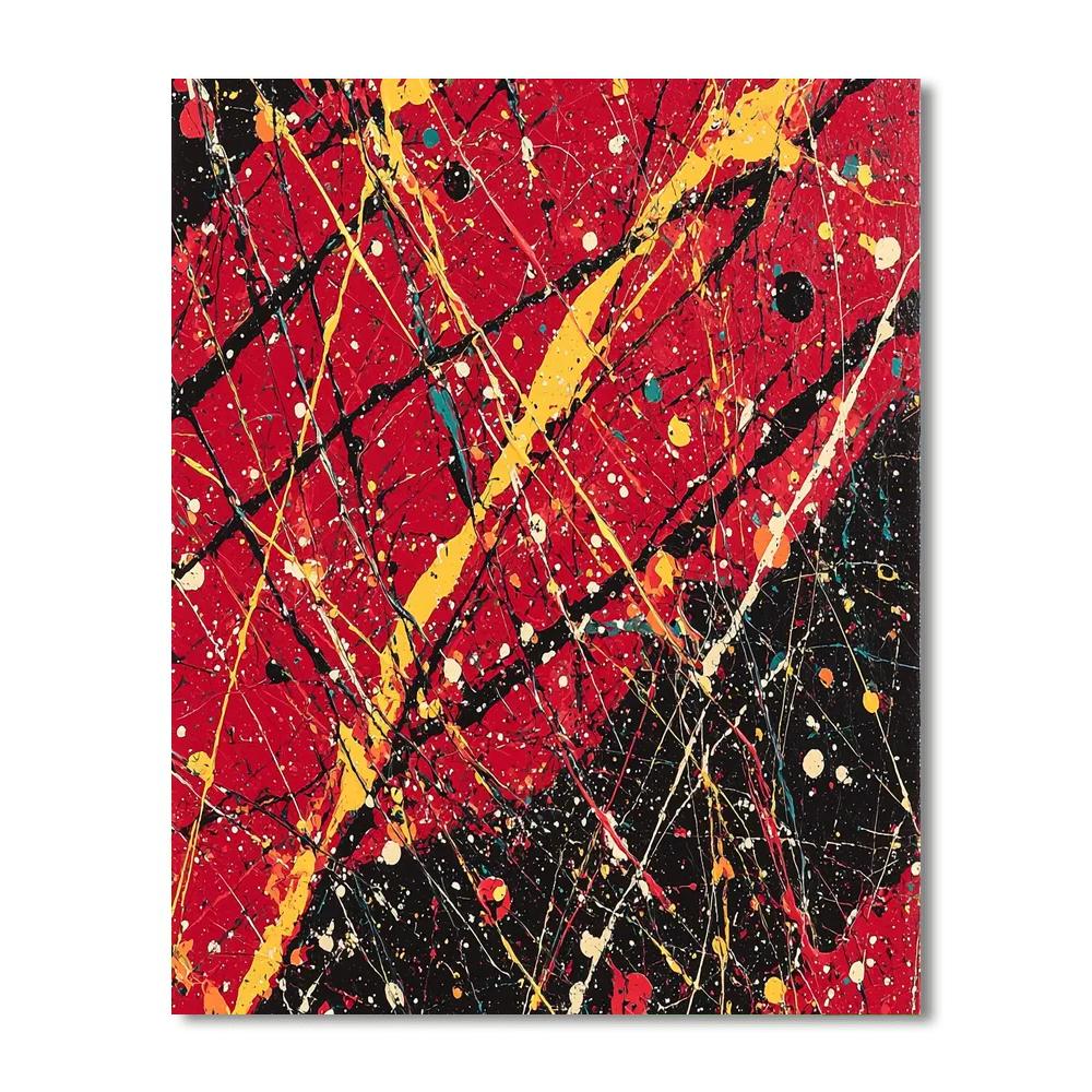 Jackson Pollock Inspired Melodic Chaos  Number Painting