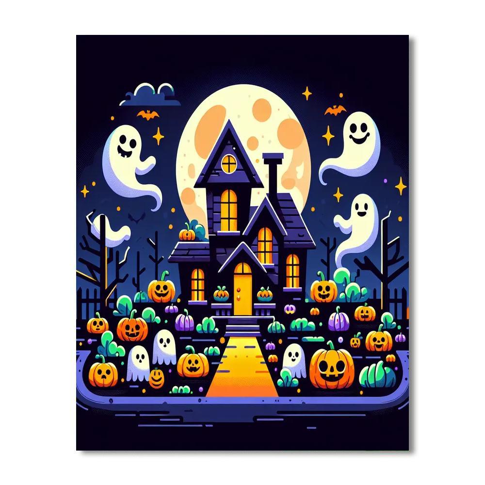Spooky Fun House Paint By Numbers