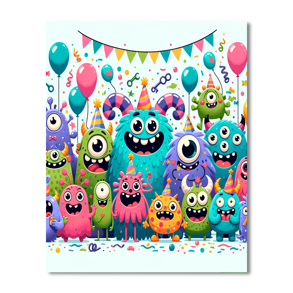 Merry Monsters' Party Painting By Numbers Kit