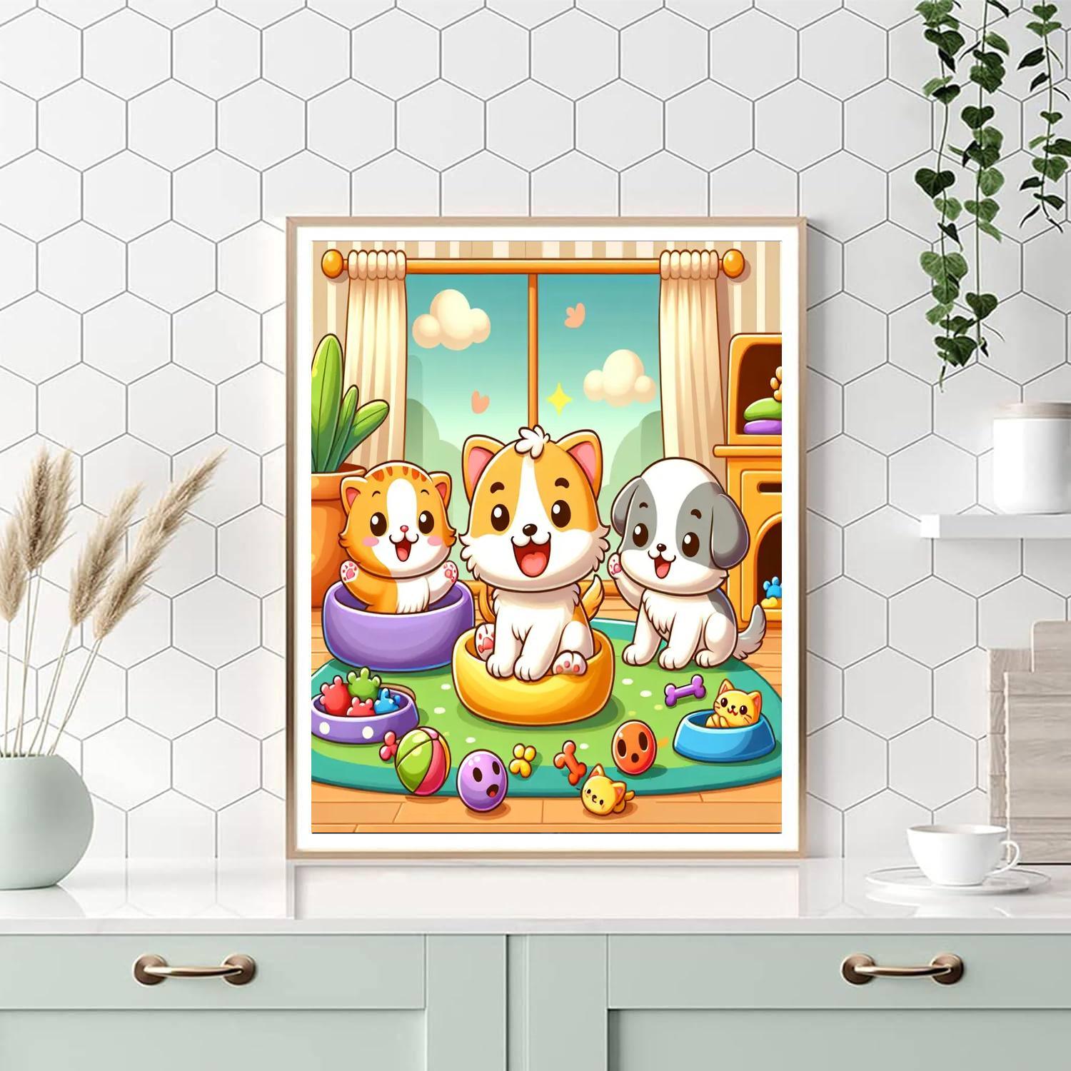 Kittens And Puppies Numbered Painting Kits