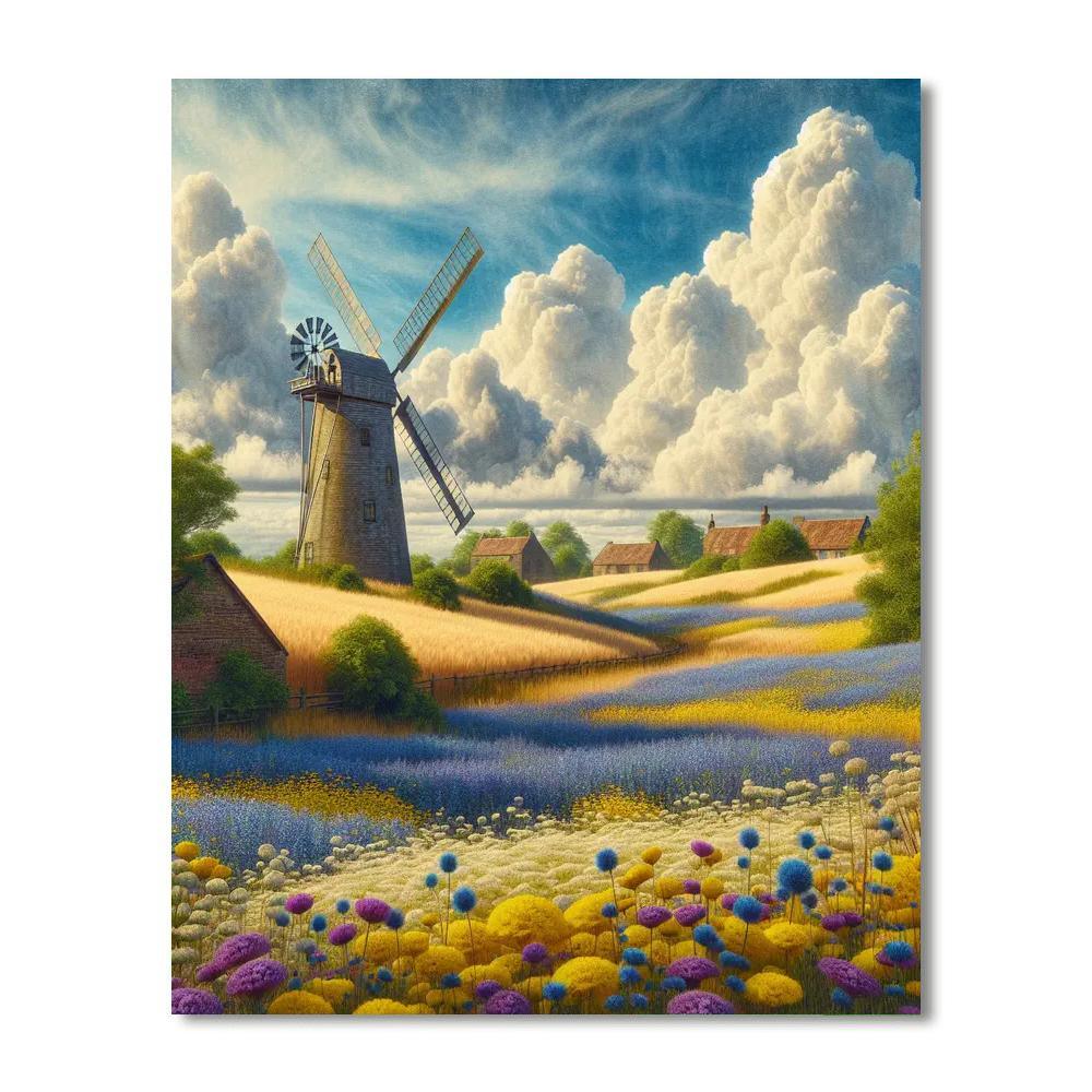 Whimsical Windmill Wonder Paint By Number