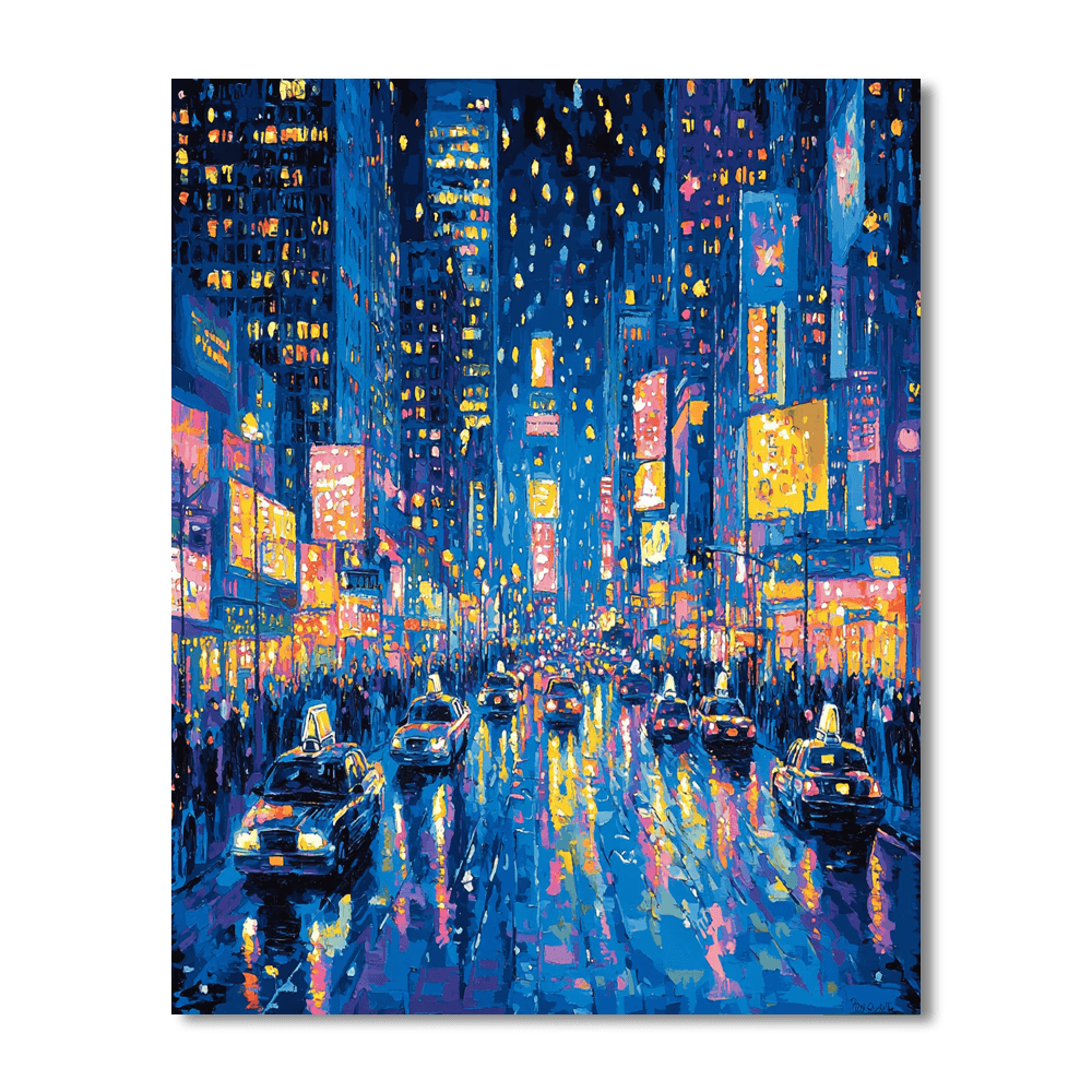 Edward Hopper Inspired Festive City Lights  Paint By Numbers Art