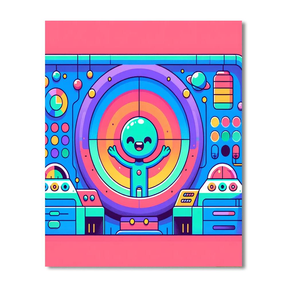 Futuristic Space Station Paint By Numbers Art