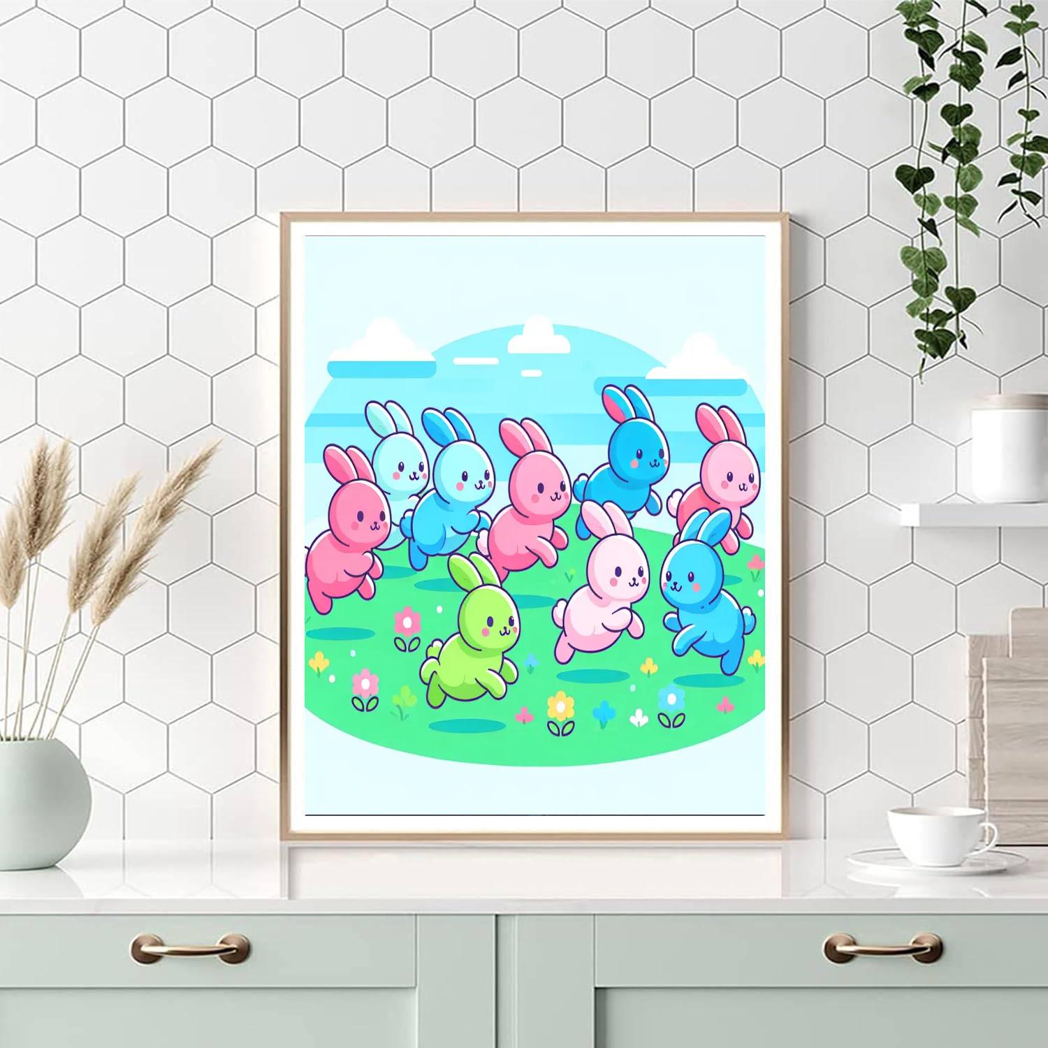 Radiant Rainbow Rabbits Paint By Numbers