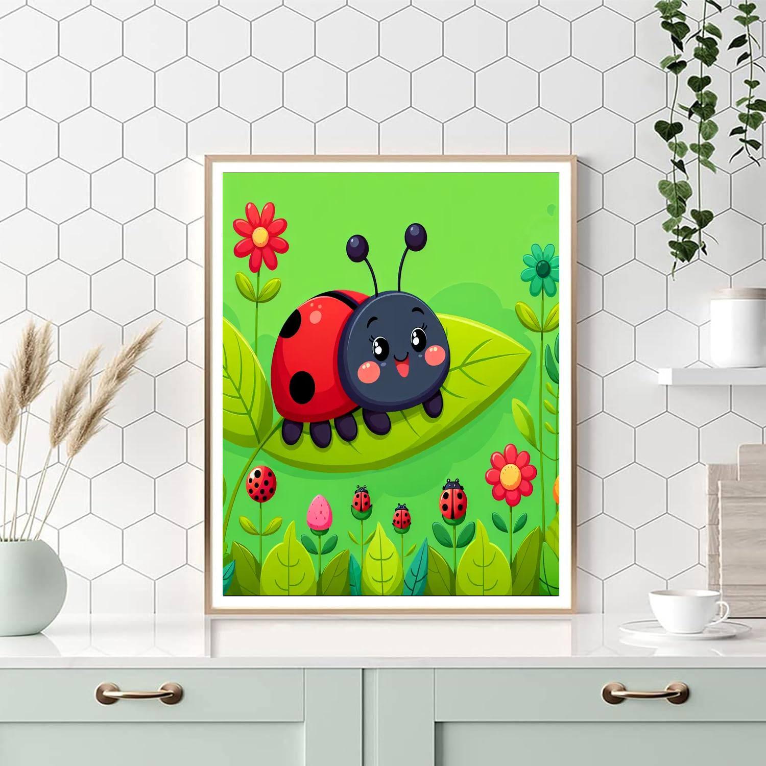 Bright Ladybugs Paint By Numbers Art