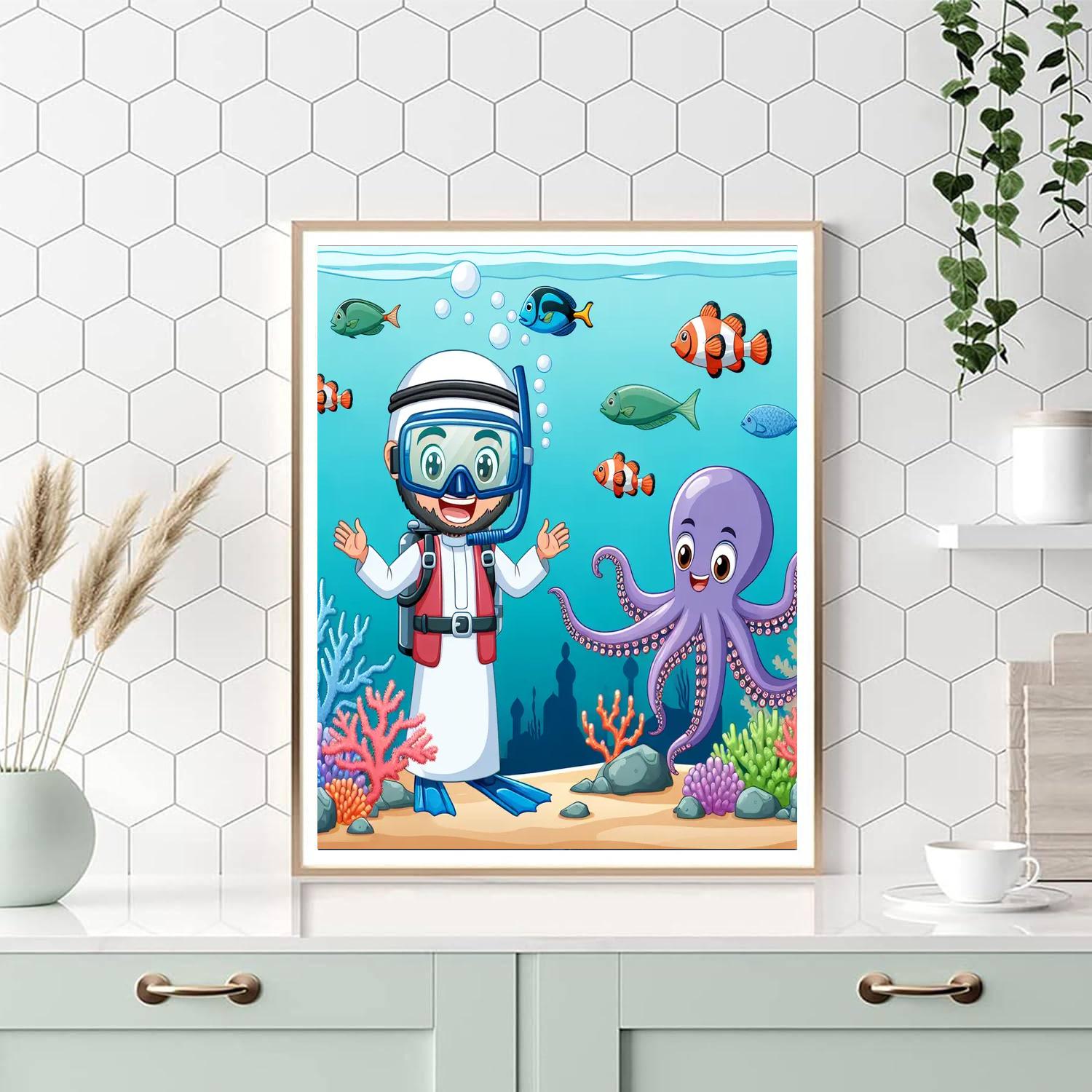 Underwater Adventure Realm Painting Number Kit