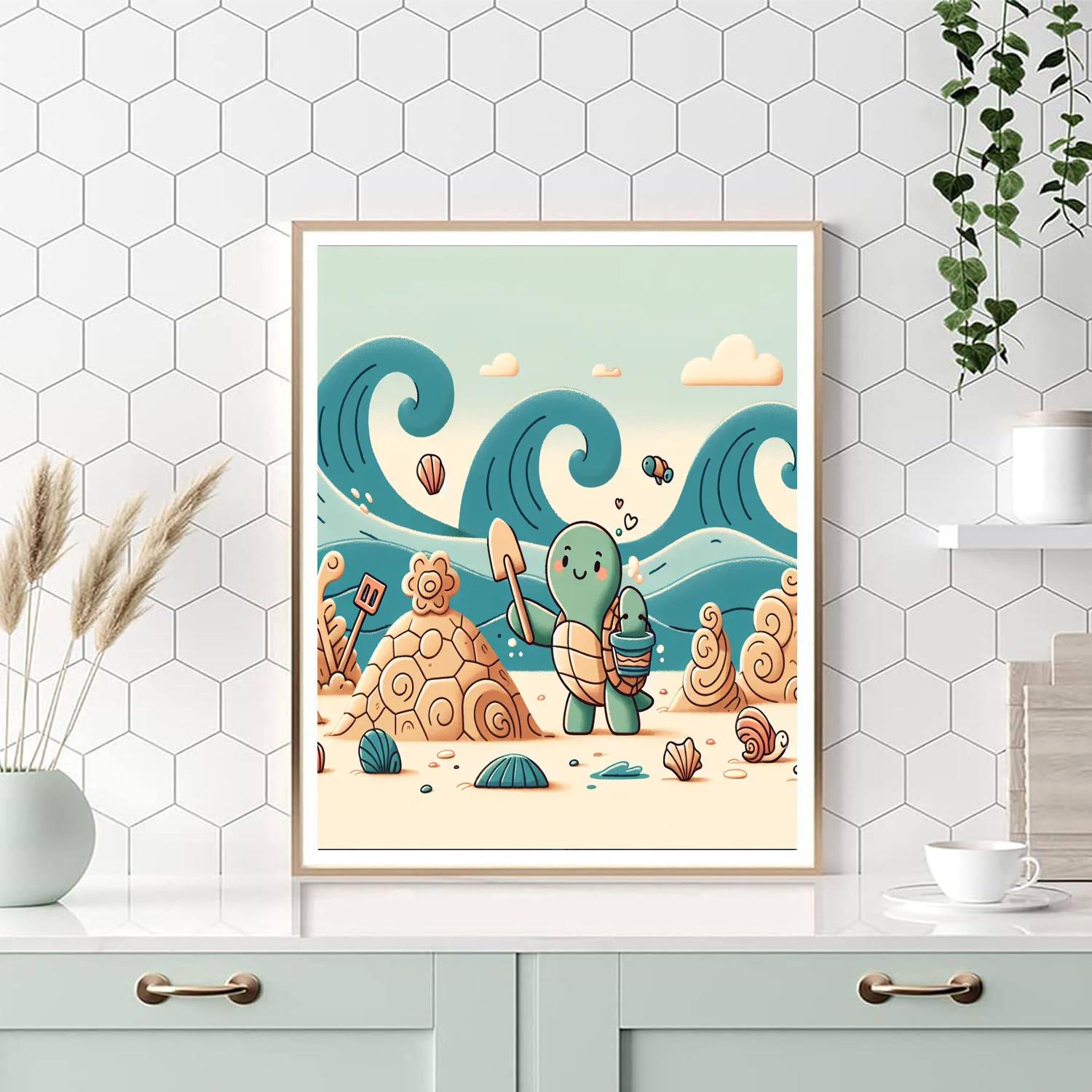 Seaside Sculptor Turtle Number Painting