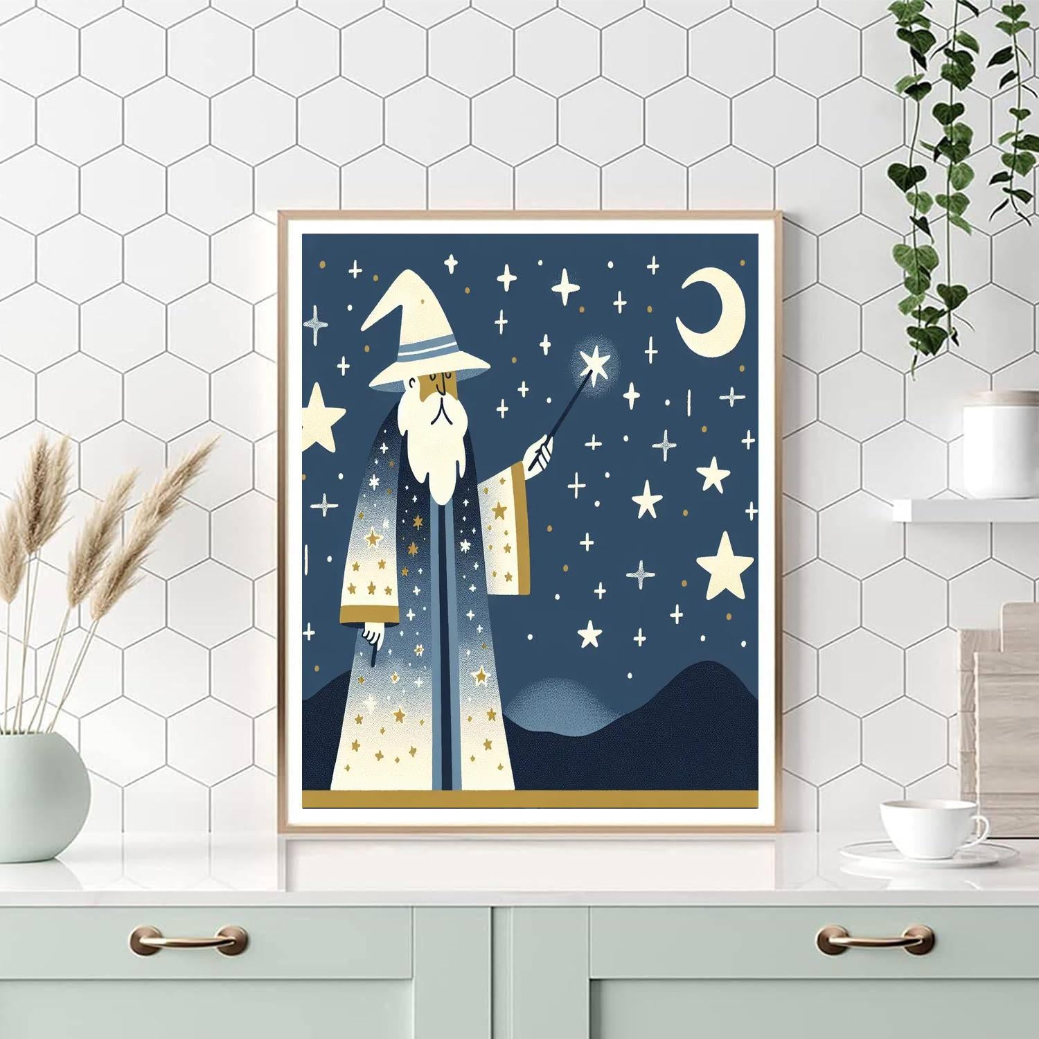 Starry Night Wizard Paint By Numbers Art