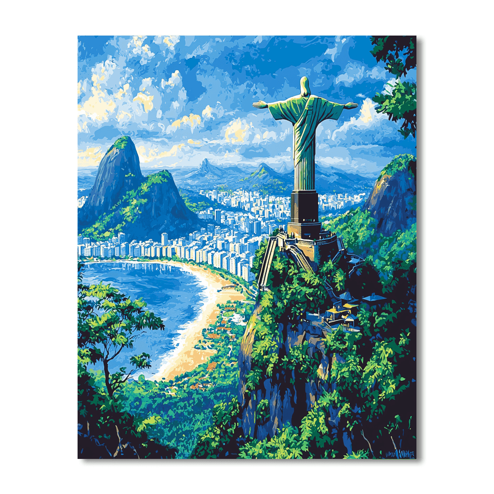 Christ The Redeemer - Rio De Janeiro Numbered Painting Kits