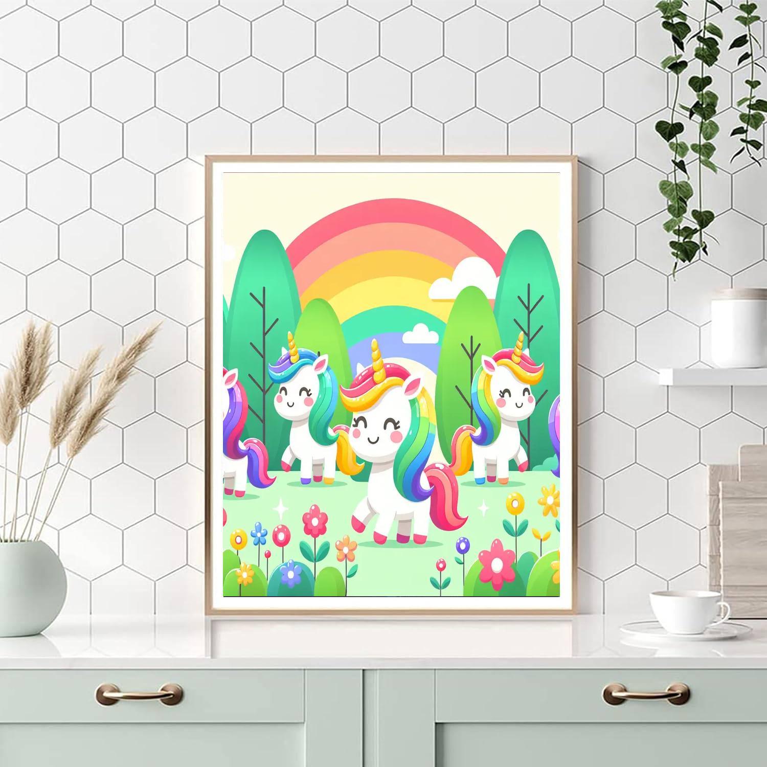 Magical Unicorn Forest Adventure Paint By Numbers Art