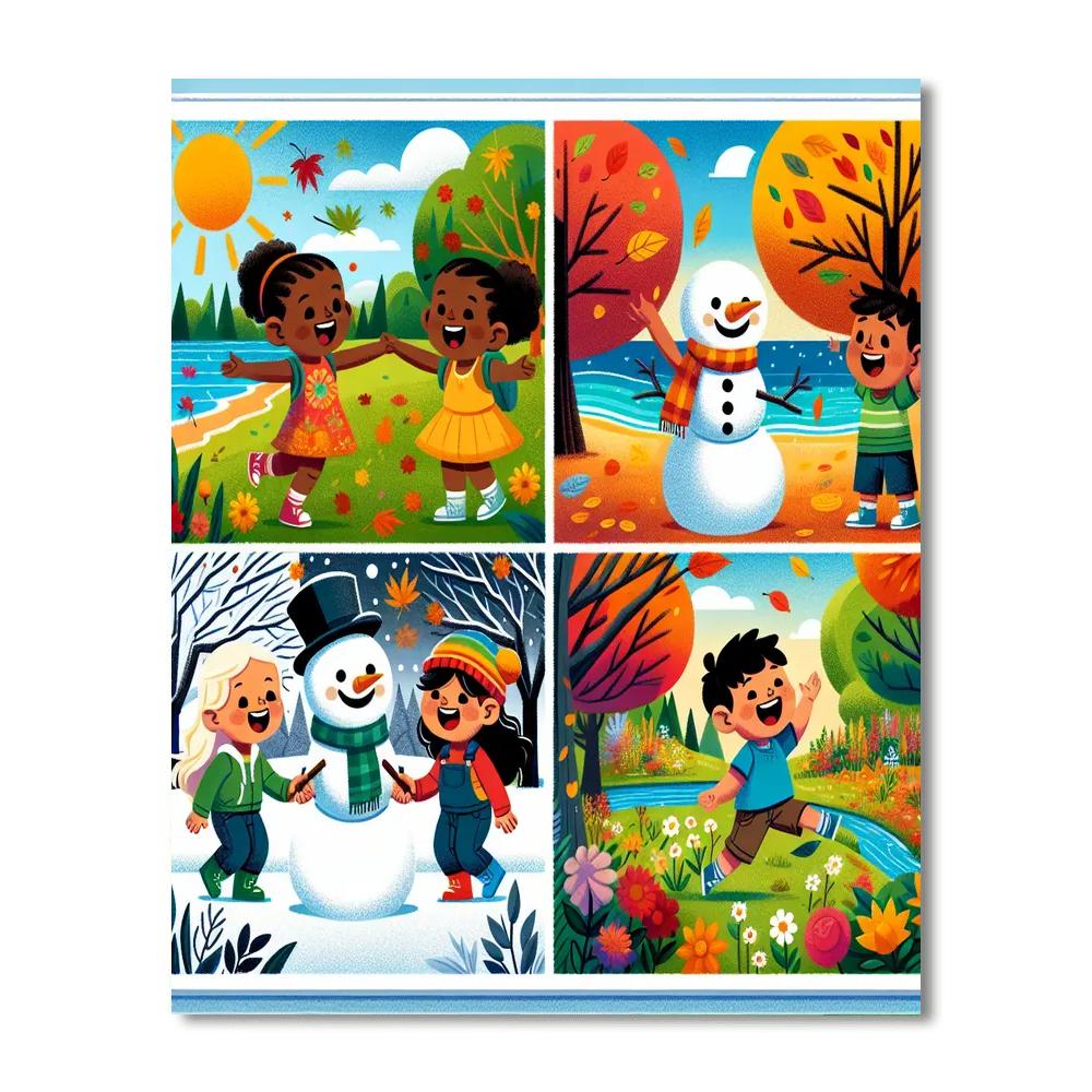 Dazzling Seasonal Changes Paint By Numbers Art