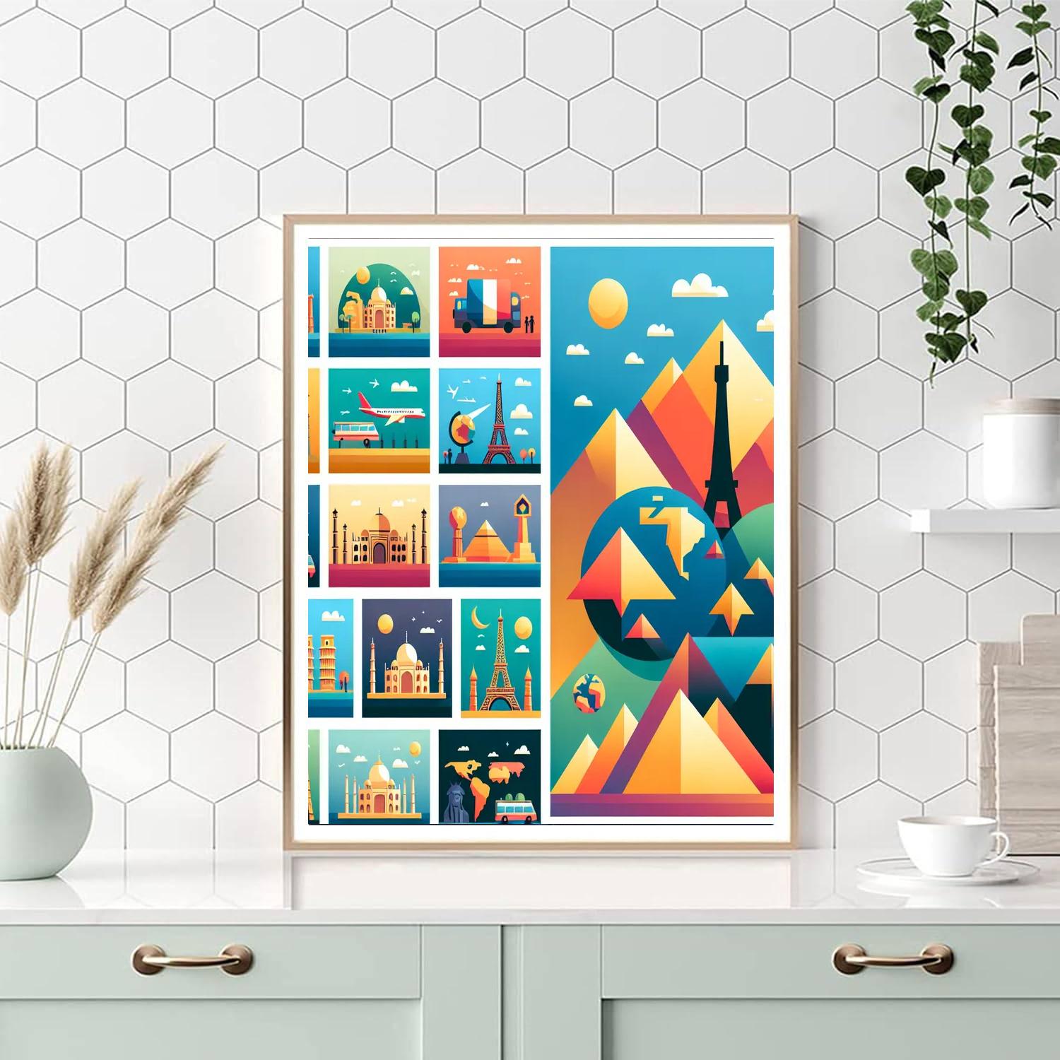 Historical World Landmarks Numbered Painting Kits