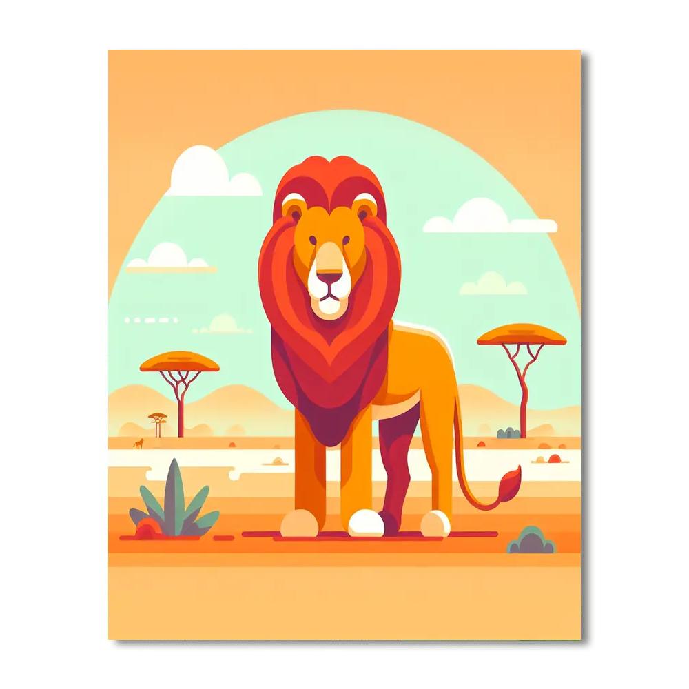 Safari Expedition Lion Numbered Painting Kits