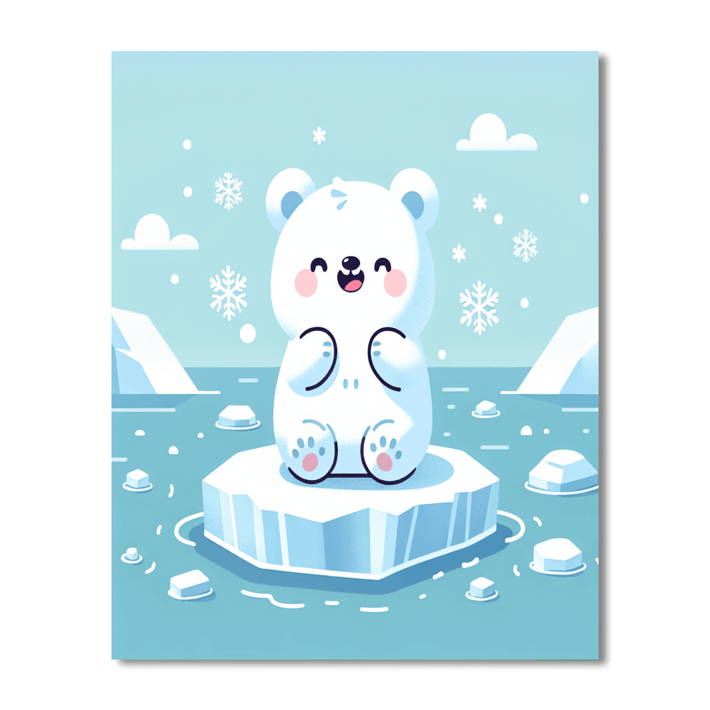 Cuddly Arctic Bear Number Painting