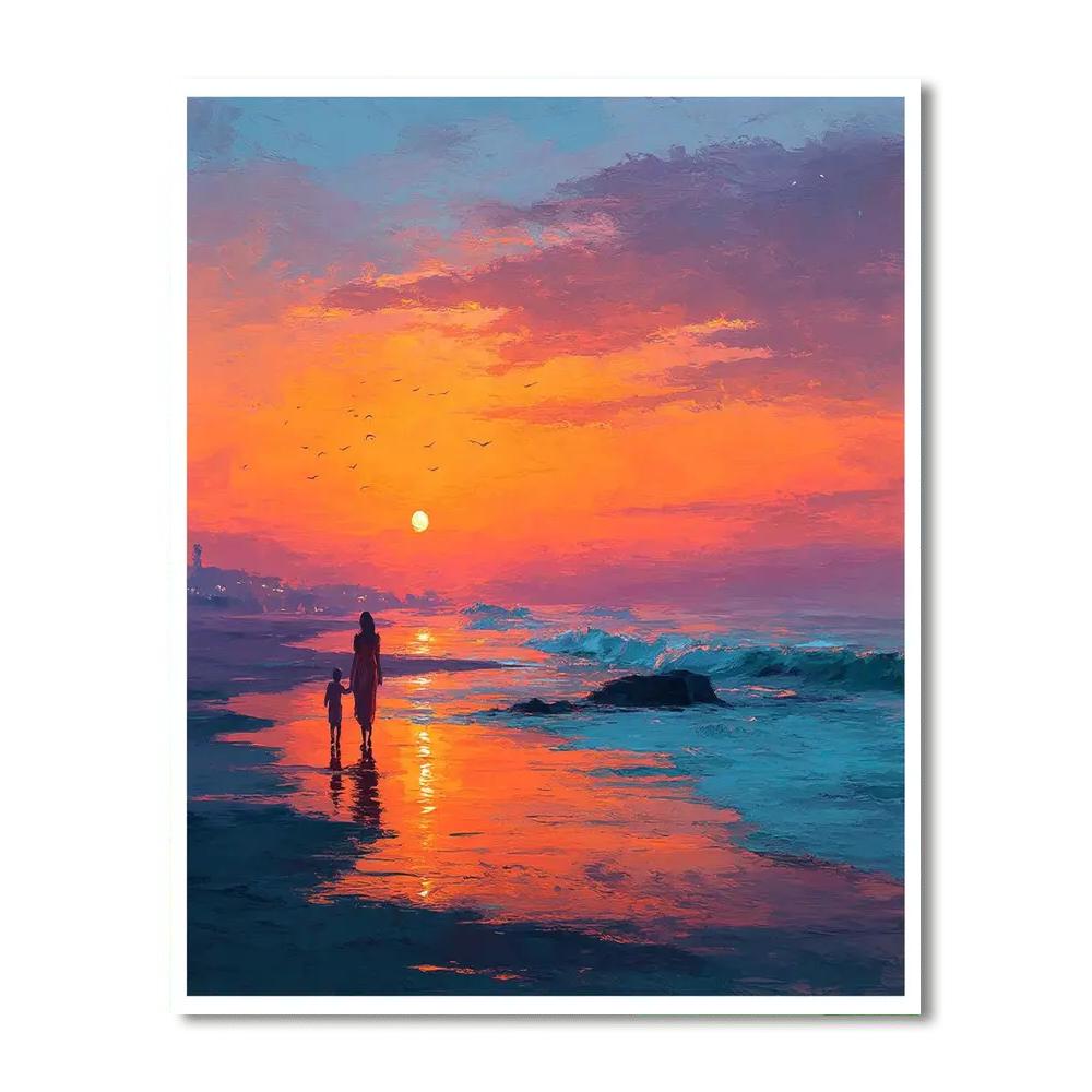 Radiant Sunset Stroll Paint By Color