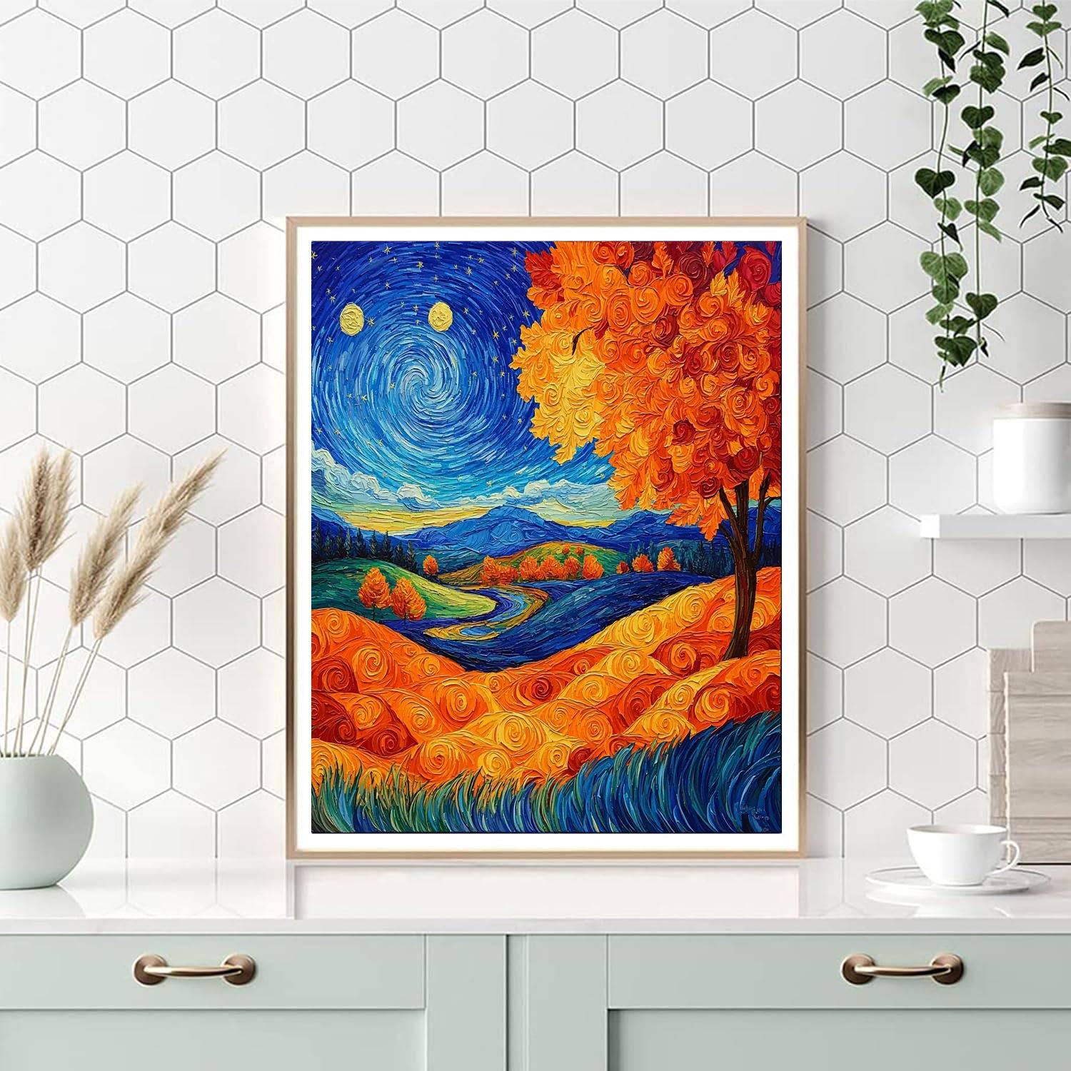 Vincent Van Gogh Inspired Vincent's Vibrant Autumn  Paint By Numbers Kits