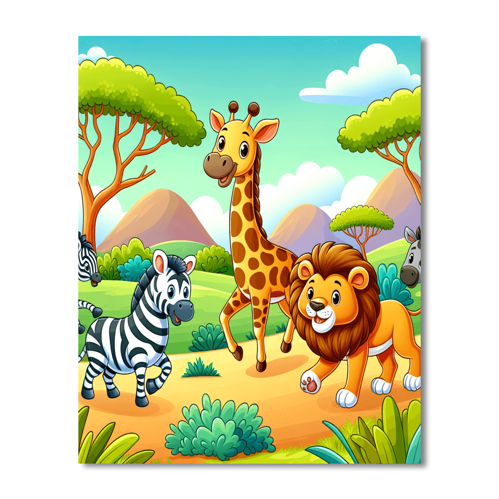Friendly Safari Adventure DIY Paint By Numbers